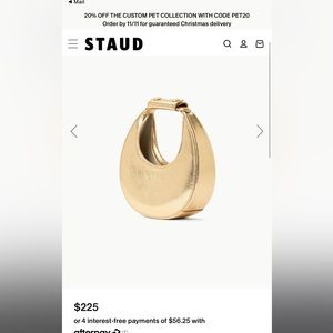 NWOT STAUD goodnight moon bag in gold